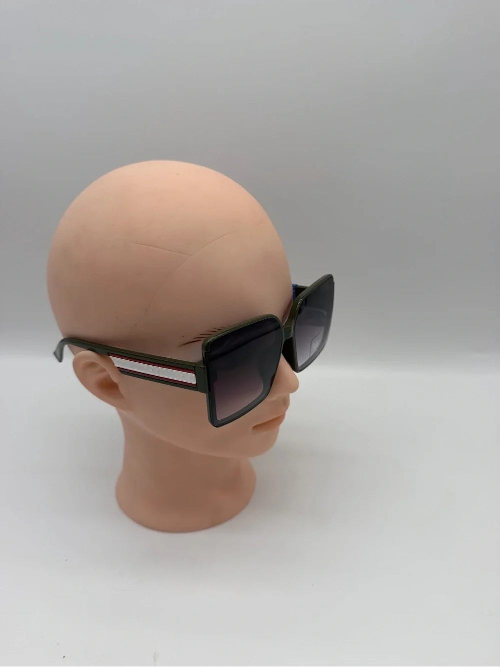 Bob‎ Mackie Oversized Square Sunglasses - Black Frame, Purple Gradient Lenses